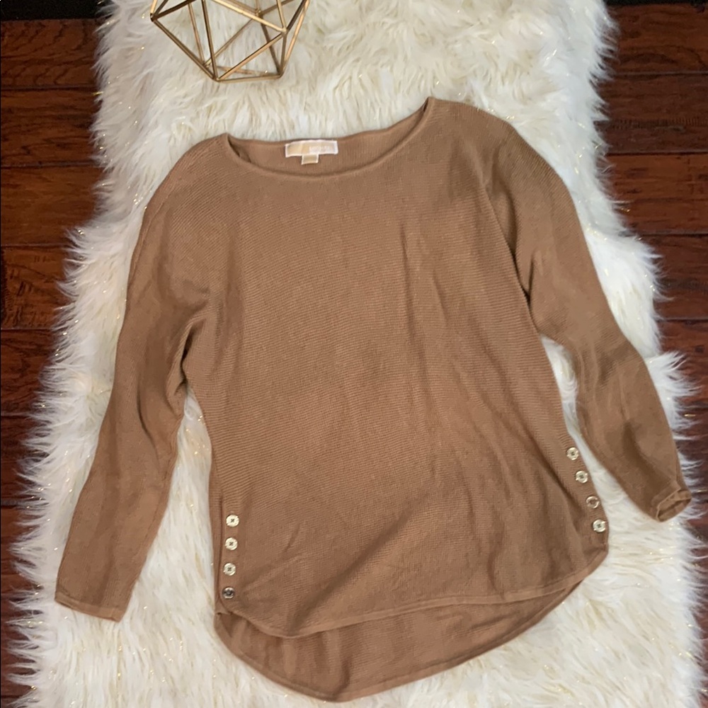 Michael Kors Tan Waffle Knit Sweater Women’s M